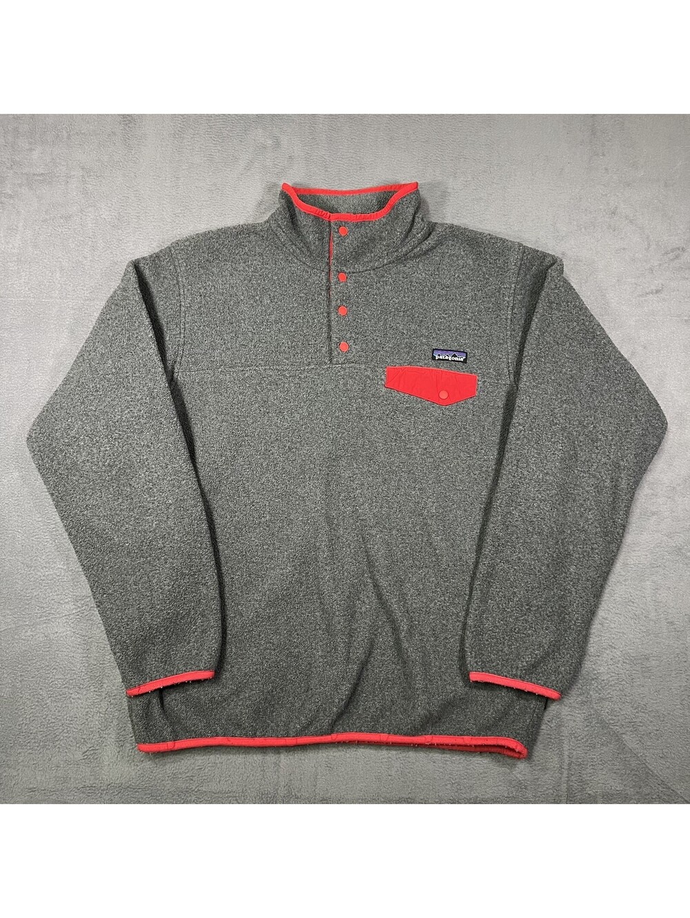 Patagonia Synchilla Sweater Gray Womens Large Snap-T Fleece Warm Winter Layer